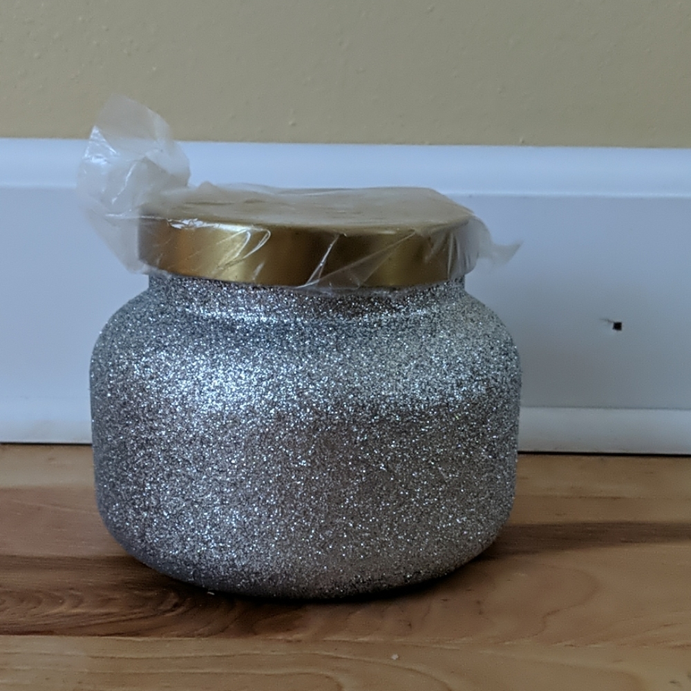 capri BLUE Frosted Fireside candle